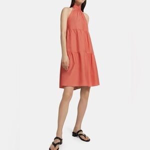 Theory Tiered Halter Mini Dress